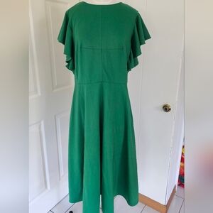 Kate Spade Ponte Seam Detail Flutter Sleeve Midi Cocktail Size 12